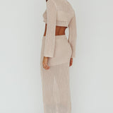 Bayside Crochet Midi Skirt Beige
