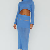 Bayside Crochet Midi Skirt Ocean