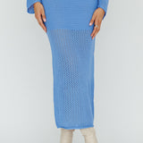 Bayside Crochet Midi Skirt Ocean