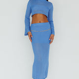 Bayside Crochet Midi Skirt Ocean