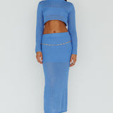 Bayside Long Sleeve Crochet Top Ocean