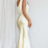 Eleanora One-Shoulder Satin Dress Butter