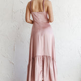 Belle De Jour Flounce Hem Midi Dress Blush