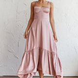 Belle De Jour Flounce Hem Midi Dress Blush