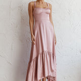 Belle De Jour Flounce Hem Midi Dress Blush