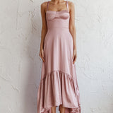 Belle De Jour Flounce Hem Midi Dress Blush