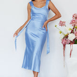 Amielle Open Back Midi Dress Blue