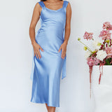Amielle Open Back Midi Dress Blue