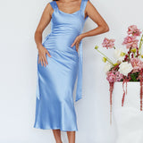 Amielle Open Back Midi Dress Blue
