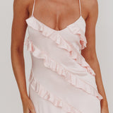 Arrabel Ruffle Trim Maxi Dress Blush