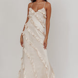 Arrabel Ruffle Trim Maxi Dress Champagne