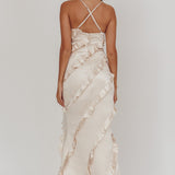 Arrabel Ruffle Trim Maxi Dress Champagne