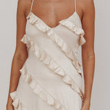Arrabel Ruffle Trim Maxi Dress Champagne