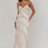 Arrabel Ruffle Trim Maxi Dress Champagne