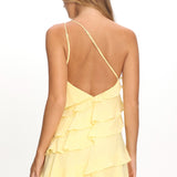 Arrabel Tiered Ruffle Mini Dress Yellow