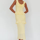 Arrabel Ruffle Trim Bust Tie Maxi Dress Banana