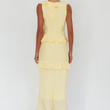 Arrabel Ruffle Trim Bust Tie Maxi Dress Banana