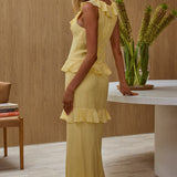 Arrabel Ruffle Trim Bust Tie Maxi Dress Banana