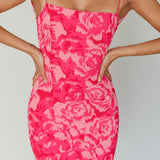 Spring Fever Lace-Up Back Mini Dress Floral Pink
