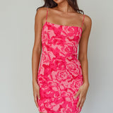 Spring Fever Lace-Up Back Mini Dress Floral Pink