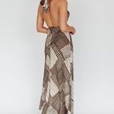 Kailie Halterneck Midi Dress Crosshatch Olive