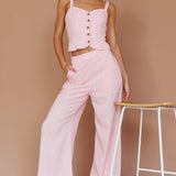 Play It Cool Wide Leg Pants Pink