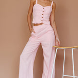Play It Cool Wide Leg Pants Pink