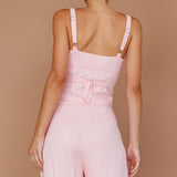 Play It Cool Button Up Top Pink