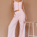 Play It Cool Button Up Top Pink