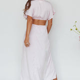 Getaway Cut-Out Waist Midi Dress Pink