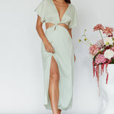 Getaway Cut-Out Waist Midi Dress Pistachio