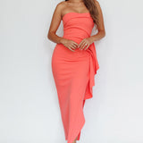 Sasha Cascade Ruffle Midi Dress Watermelon