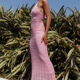 Bermuda Shores Crochet Maxi Dress Pink
