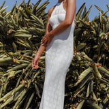 Bermuda Shores Crochet Maxi Dress White