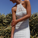 Bermuda Shores Crochet Maxi Dress White