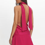 Tanya Halterneck Mini Dress Hot Pink