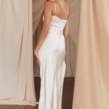 Kamillia One-Shoulder Split Maxi Dress Champagne