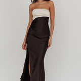 Kamillia Strapless Split Maxi Dress Black