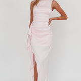 Kamillia Boat Neck Split Maxi Dress Ice Pink