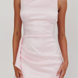 Kamillia Boat Neck Split Maxi Dress Ice Pink