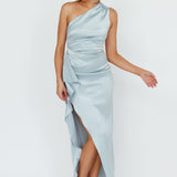 Kamillia One-Shoulder Split Midi Dress Pistachio