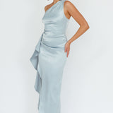 Kamillia One-Shoulder Split Midi Dress Pistachio