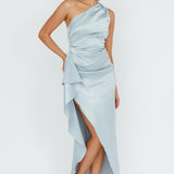 Kamillia One-Shoulder Split Midi Dress Pistachio