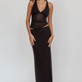 Lorely Mesh Maxi Skirt Black