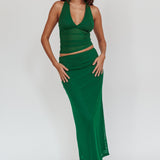 Lorely Mesh Maxi Skirt Forest Green