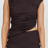 Lorely Boat Neck Cut Out Midi Dress Black