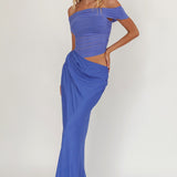 Lorely Off-Shoulder Midi Dress Ocean