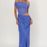 Lorely Off-Shoulder Midi Dress Ocean