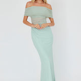 Lorely Off-Shoulder Midi Dress Sage