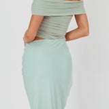 Lorely Off-Shoulder Midi Dress Sage